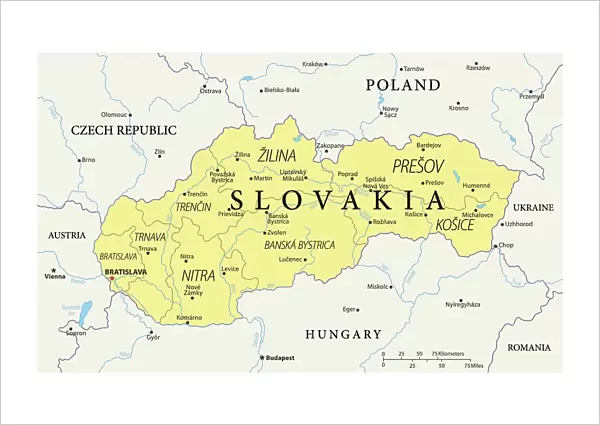 Map of Slovakia - Vector
