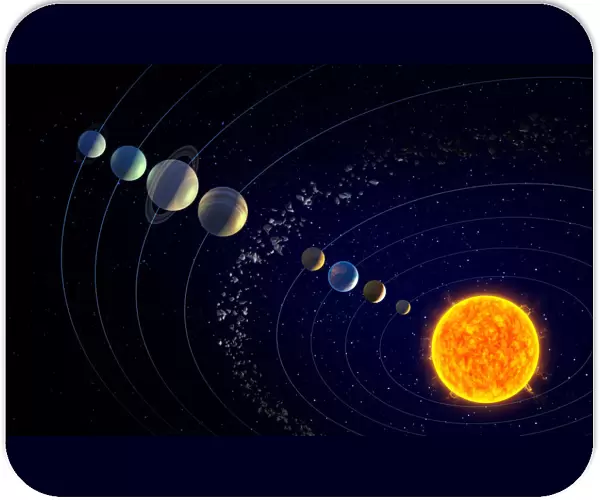 The solar system, illustration