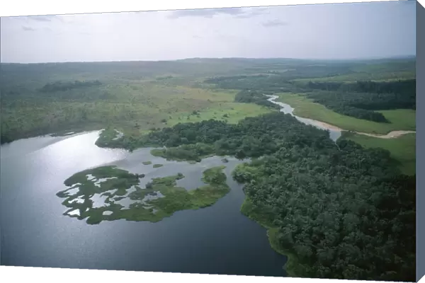 An Aerial View of a Delta at Bateke National Park