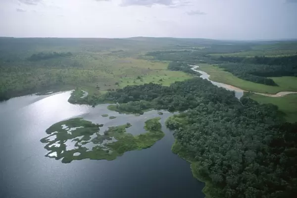 An Aerial View of a Delta at Bateke National Park