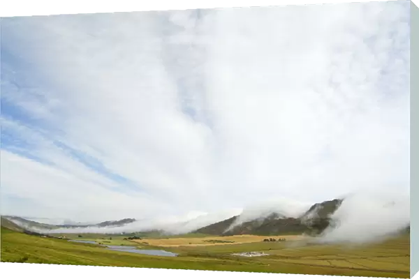 Africa, Cloud, Color Image, Day, Field, Fog, Horizontal, Landscape, Mountain, Mountain Range