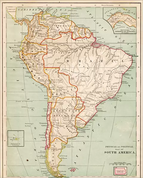 Map of South America 1877