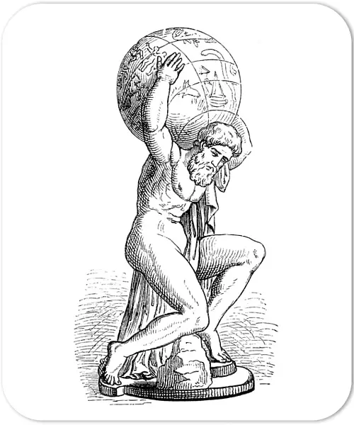Greek goddess Atlas holding the globe