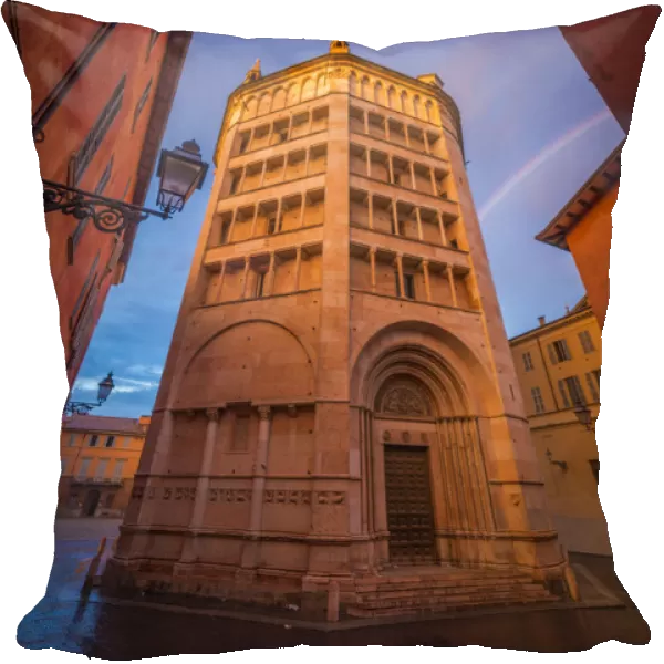 Parma Baptistery at the sunset