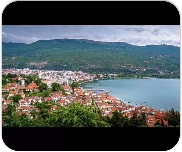 Panoramic view of Ohrid and Ohrid lake, Macedonia