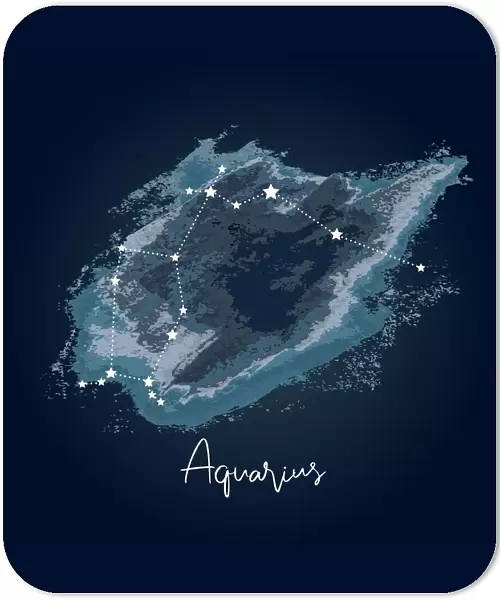 Modern Night Sky Constellation - Aquarius