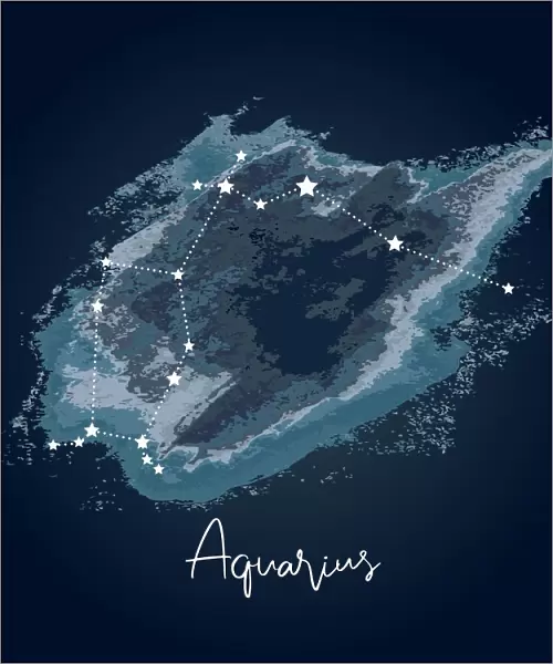 Modern Night Sky Constellation - Aquarius