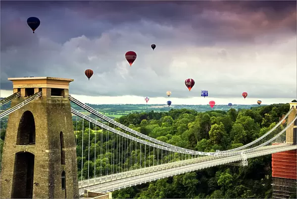 Hot Air Balloons over the Clifton Suspension Bridge