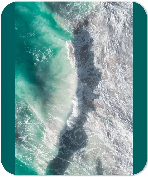 Aerial image of crashing ocean wave, Barbados