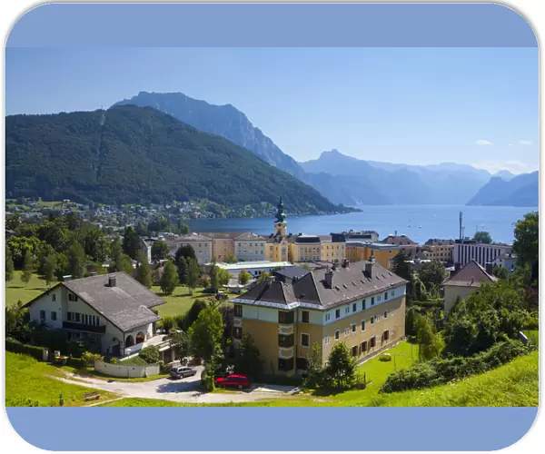 Elevated view over idyllic Gmunden, Austria