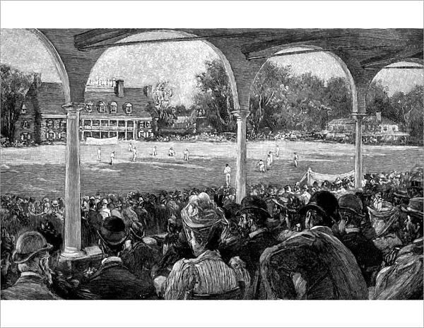 People Watching a Game at the Germantown Cricket Club in Philadelphia, Pennsylvania