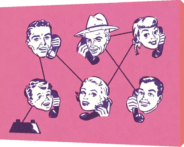 Six People on a Phone Conversation
