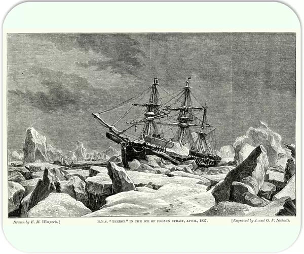 HMS Terror frozen in the ice, 1837
