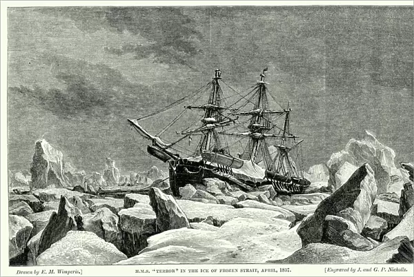 HMS Terror frozen in the ice, 1837