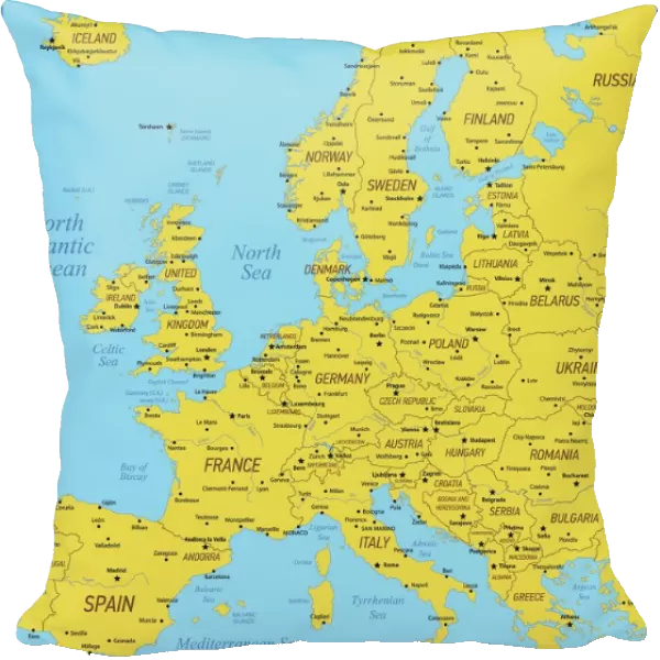 Europe Map with France, Portugal, Spain and Netherlands