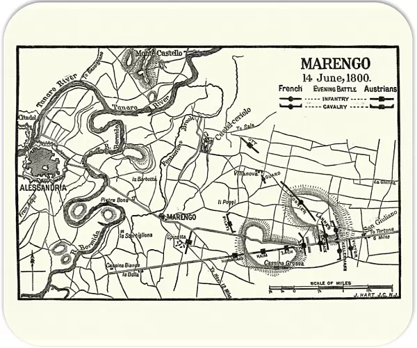 Map of Battle of Marengo, Evening 14 June1800