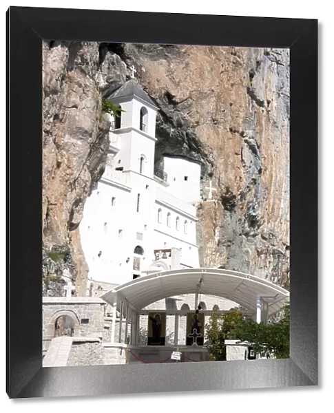 The Upper Church of Ostrog Monastery, a Amazing Place of Worship in the large rock of