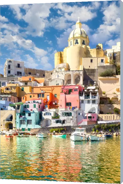 Procida, Naples, Italy. Colorful island in the mediterranean sea