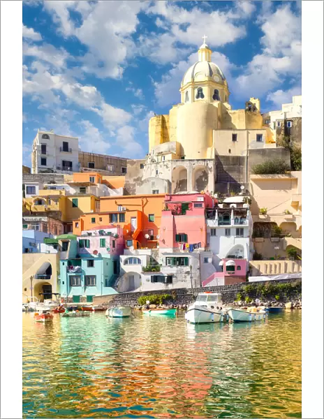 Procida, Naples, Italy. Colorful island in the mediterranean sea