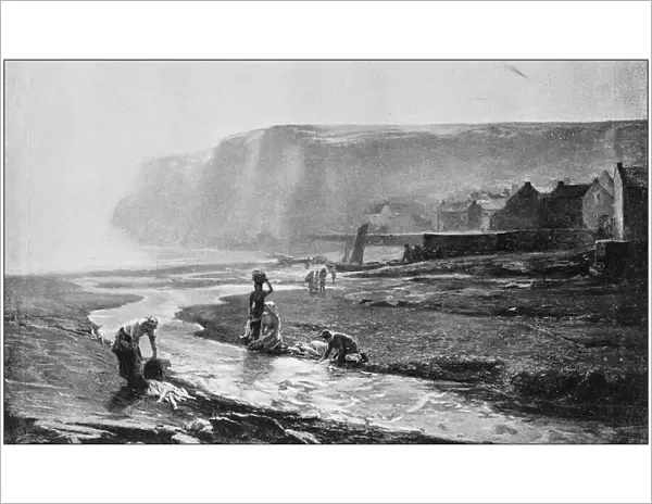 Antique photo of paintings: Staithes, Yorkshire