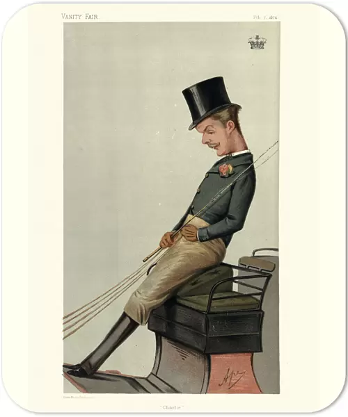 Lord Carrington driving a carriage, Vanity fair caricature