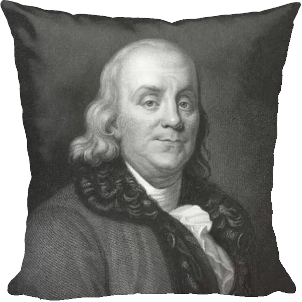 Benjamin Franklin (1706-1790) on engraving from the 1850s