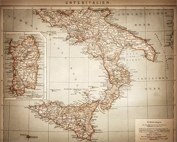 Antique Map of Lower Italy