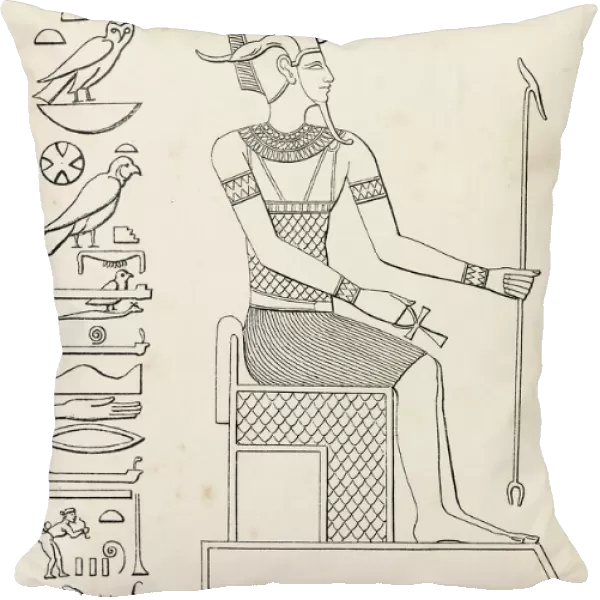 Ancient egyptian hieroglyph of Osiris goddess of fertility