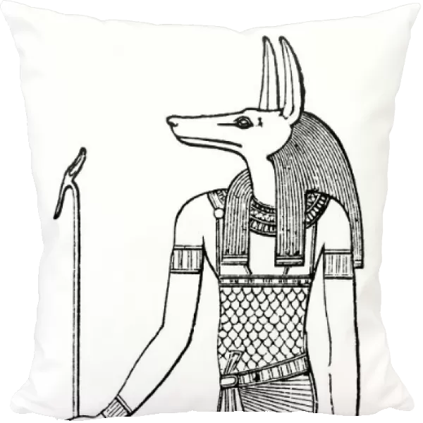 Ancient egyptian hieroglyph of Anubis god of death illustration 1896