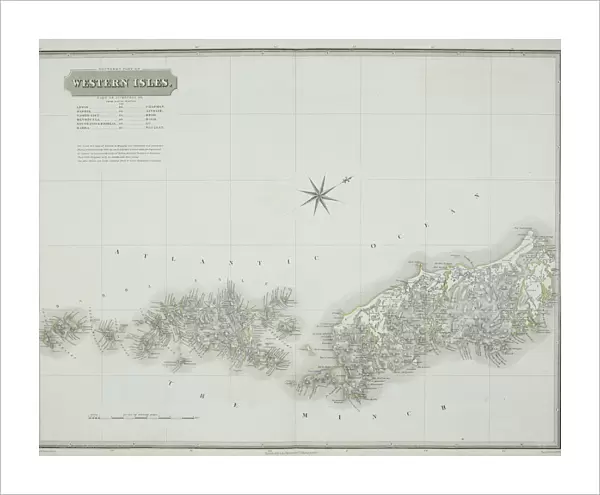 Antique map of the western isles