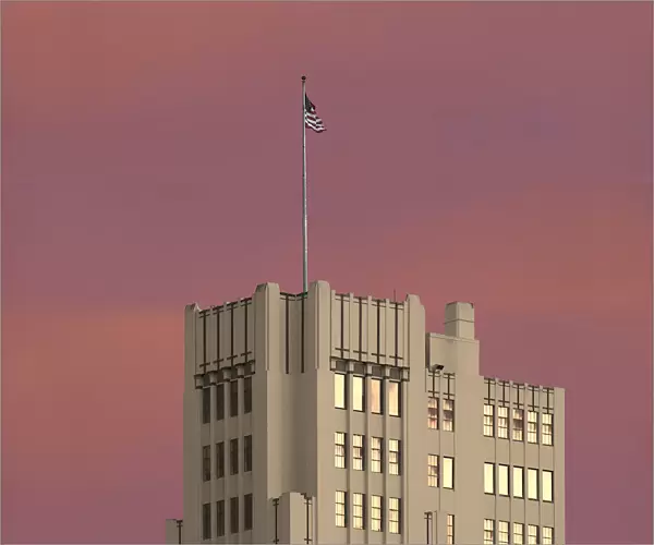 Art Deco Architecture At Sunset