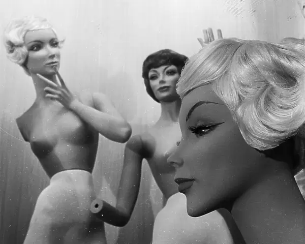 Armless. August 1961: Almost completed mannequins await some final touches