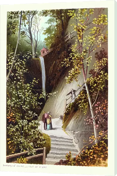 Shanklin Chine, a geological feature and tourist attraction in the town of Shanklin, on the Isle of Wight, Victorian