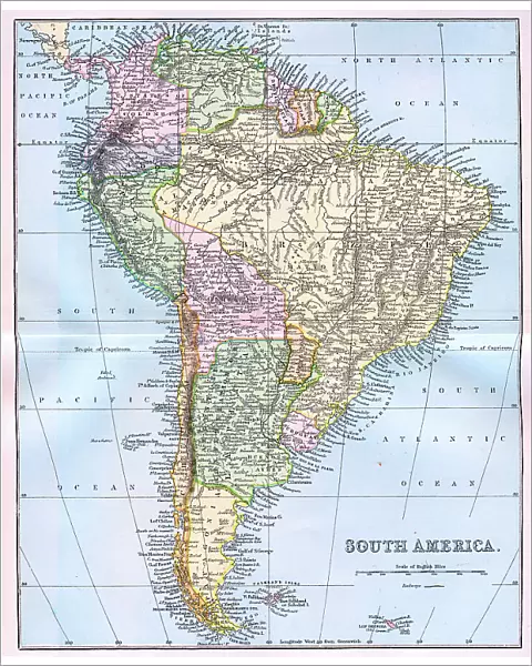 Map of South America 19th Century