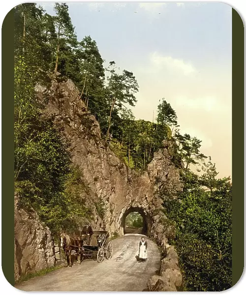 Bridge in the Albtal in the Black Forest, Baden-Wuerttemberg, Germany, Historic, digitally restored reproduction of a photochromic print from the 1890s