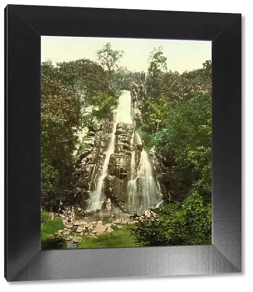 The Trusenfall near Bad Liebenstein in Thuringia, Germany, Historic, digitally restored reproduction of a photochrome print from the 1890s