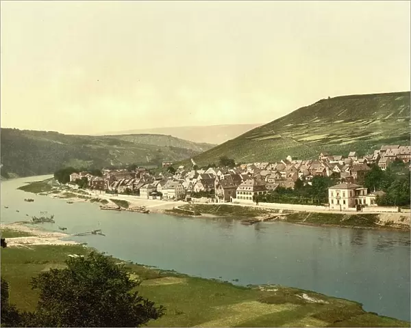 Traben an der Moselle, Rhineland-Palatinate, Germany, Historic, digitally restored reproduction of a photochromic print from the 1890s