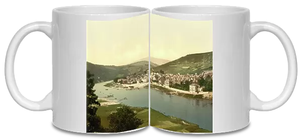 Traben an der Moselle, Rhineland-Palatinate, Germany, Historic, digitally restored reproduction of a photochromic print from the 1890s