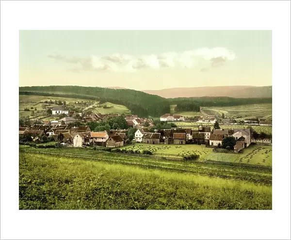 Dietharz and Mittelwassergrund in Thuringia, Germany, Historic, digitally restored reproduction of a photochromic print from the 1890s