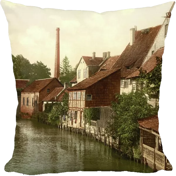 Grossvenedig in Hildesheim, Lower Saxony, Germany, Historic, digitally restored reproduction of a photochromic print from the 1890s