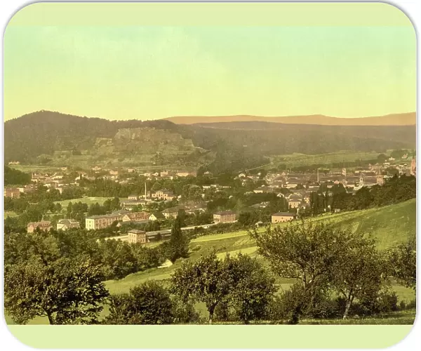 Bad Kissingen in Bavaria, Germany, Historic, digitally restored reproduction of a photochromic print from the 1890s