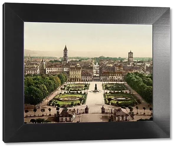 Karlsruhe, Baden-Wuerttemberg, Germany, Historic, digitally restored reproduction of a photochromic print from the 1890s