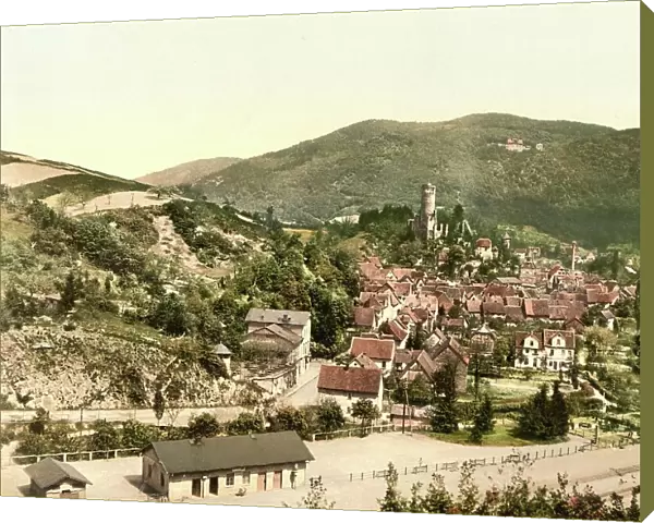 Eppstein in Hesse, Germany, Historic, digitally restored reproduction of a photochromic print from the 1890s