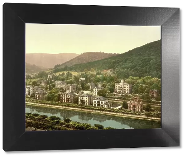 Bad Ems, Hesse, Germany, Historic, digitally restored reproduction of a photochrome print from the 1890s