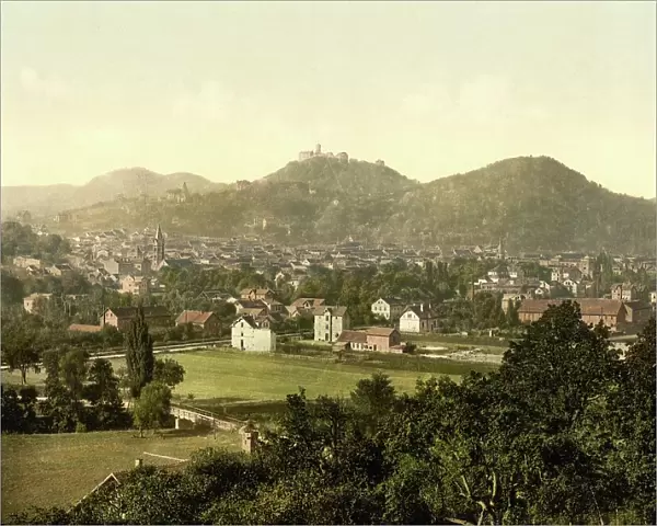 Eisenach in Thuringia, Germany, Historic, digitally restored reproduction of a photochromic print from the 1890s