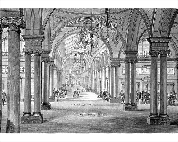 The new railway station in Stuttgart 1890, Baden-Wuerttemberg, Germany, Historic, digitally restored reproduction of a 19th century original, exact original date unknown