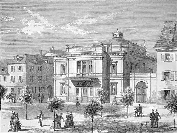 The Imthurneum Theatre in the City of Schaffhausen, c. 1885, Switzerland, Historic, digitally restored reproduction of an original 19th century artwork, exact original date not known