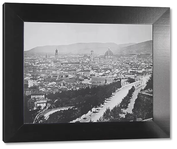Historical photo (ca 1880) of view of Florence, Tuscany, Italy, Historical, digitally restored reproduction of an original 19th century original, exact original date unknown