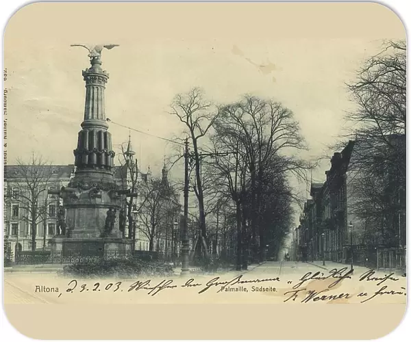 Altona, Hamburg, Germany, postcard with text, view around ca 1910, historical, digital reproduction of a historical postcard, public domain, from that time, exact date unknown