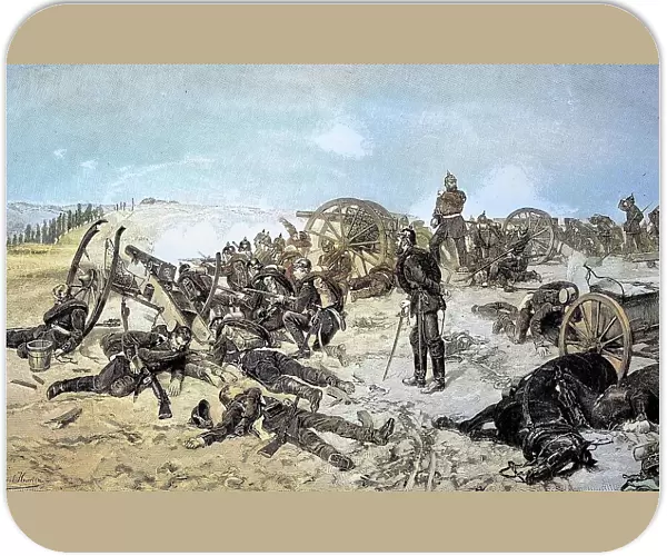 The Lower Rhine Fusilier Regiment No. 59 at Gravelotte, France, situation from the time of the Franco-Prussian War, 1870-1871, Historical, digitally restored reproduction from a 19th century original